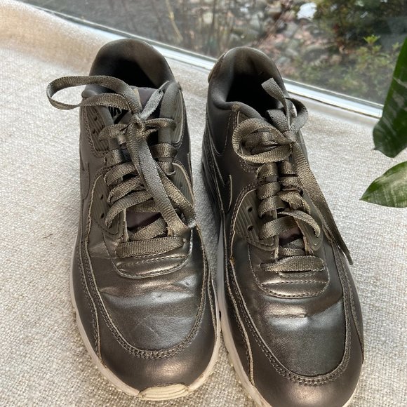 Nike Air Max 90 LTR SE GS Metallic Pewter Running Shoes, S 7 - Picture 5 of 8